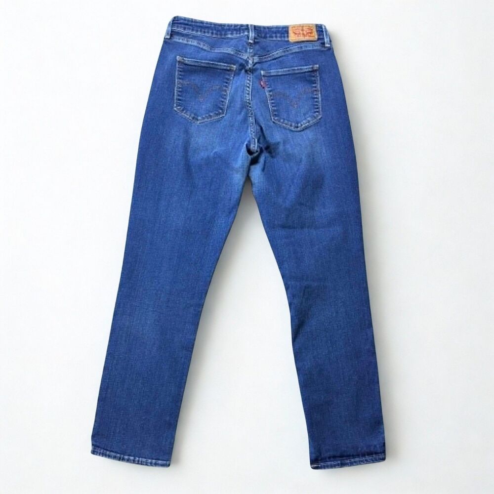 Levis Womens 12 Mid Rise Skinny Jeans Blue Stretch Medium Wash Denim - Picture 2 of 9